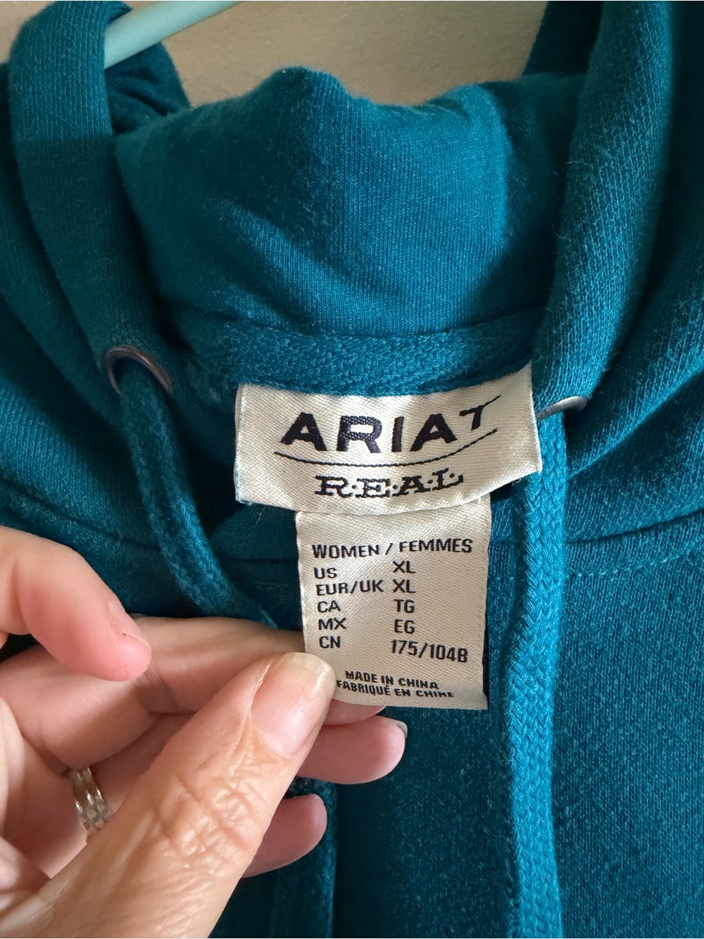 Women’s Teal Hooded Sweatshirt - Teal XL - Picture 7 of 14